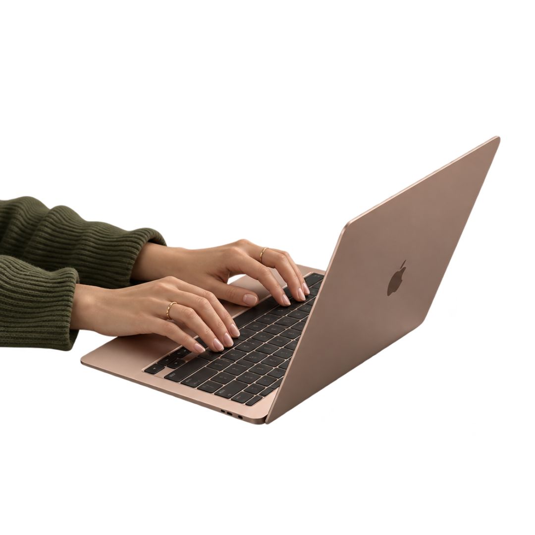 Working on Laptop